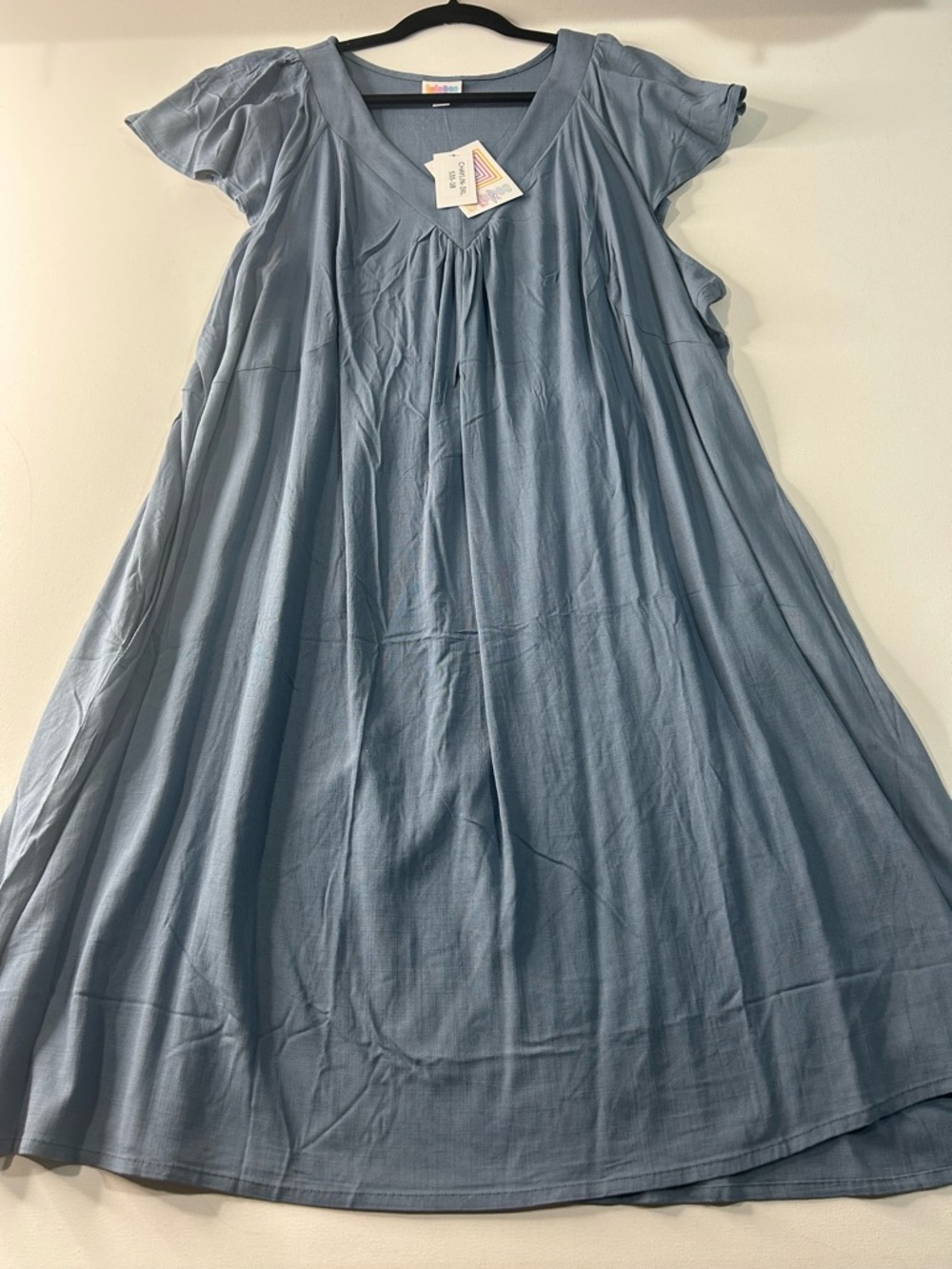 NWT LuLaRoe 3XL Chaylin Soft Slate Blue Swing Dress